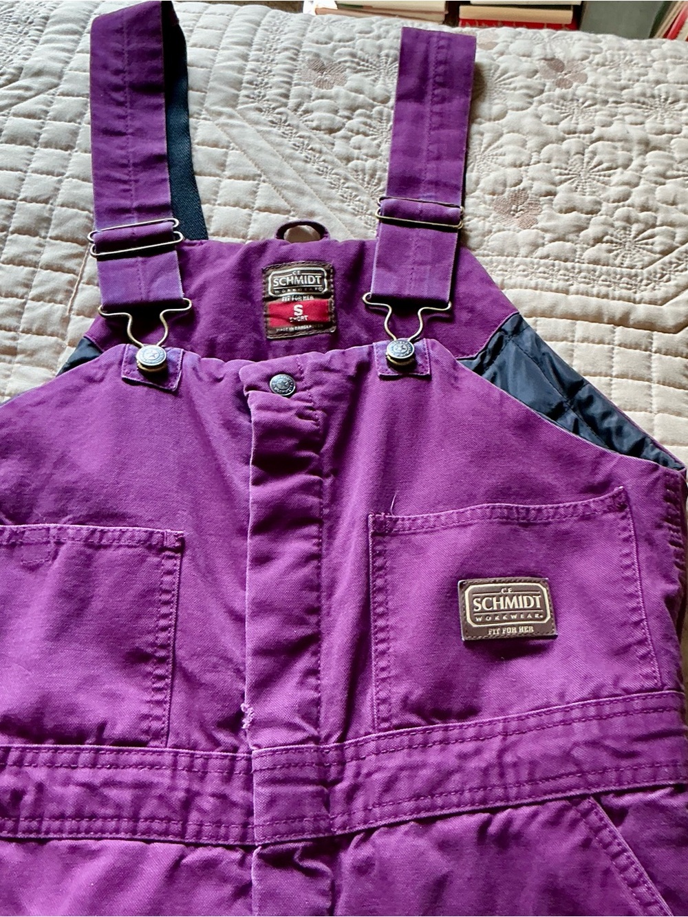 Women's Purple Work Overalls Bib size small short
